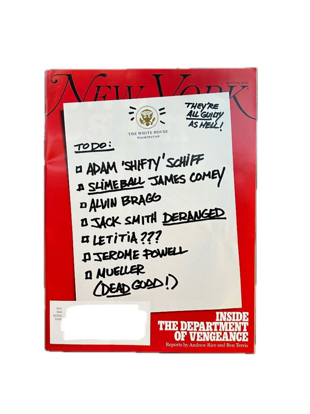 New York Magazine April 6 2026 Inside the Department of Vengeance